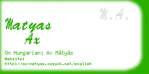 matyas ax business card